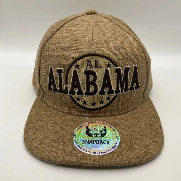 L&H Luxury Headwear Brand Alabama SnapBack Baseball Cap Hat Tan Streetwear - Picture 1 of 13